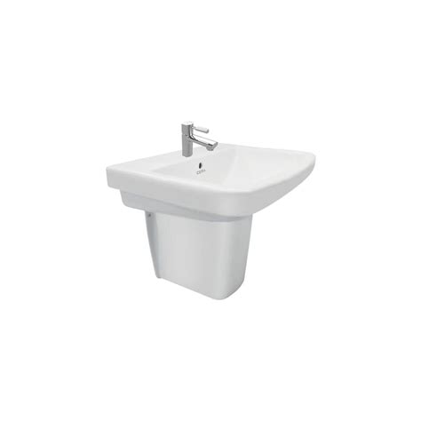 Cera Cammy Wall Hung Wash Basin With Half Pedestal Snow White Wholesale