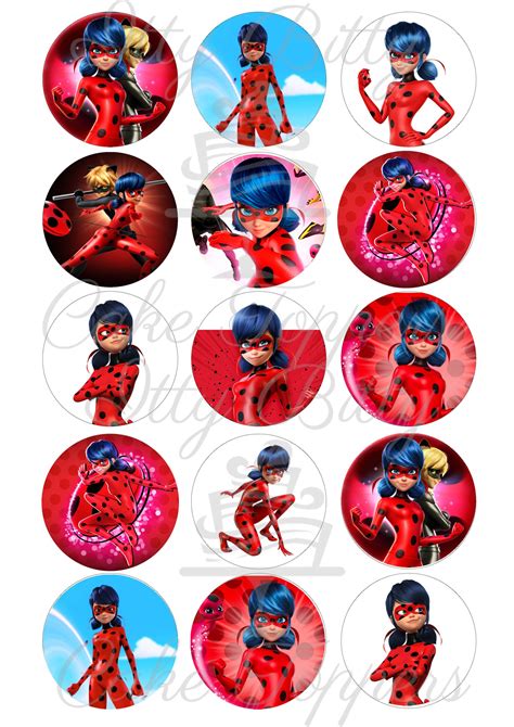 Miraculous Ladybug Edible Cupcake Toppers Itty Bitty Cake Toppers