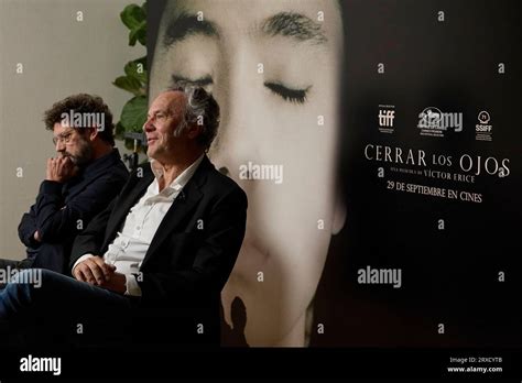 Film Director V Ctor Erice L And Actor Jos Coronado R During An