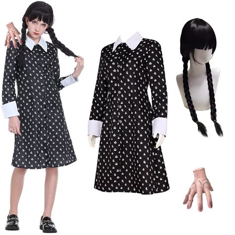 Strój Sukienka Wednesday Addams Cosplay 134 140 Z Metki 140 Rączka