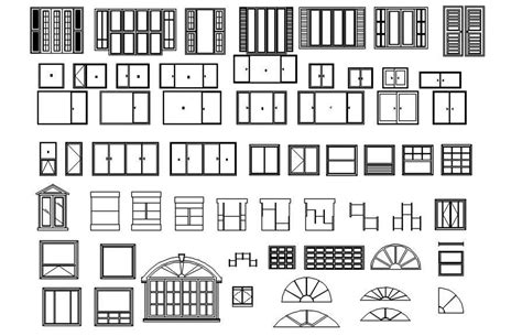 Various Types Of Windows Design In Autocad 2d Drawing Cad File Dwg