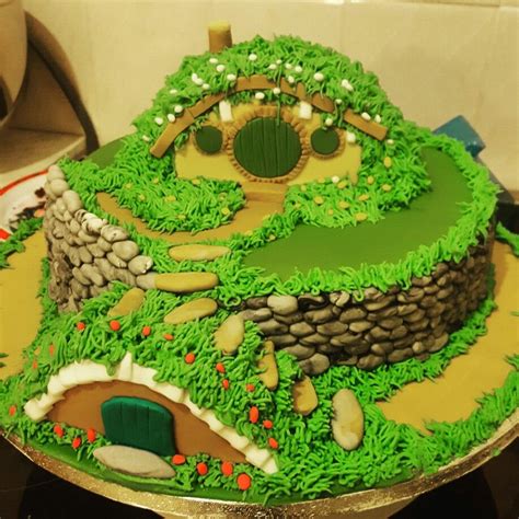 The Shire Lord Of The Rings Cake Hobbit Cake Ring Cake The Hobbit