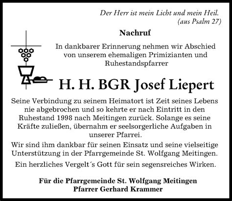 Traueranzeigen Von Josef Liepert Augsburger Allgemeine Zeitung