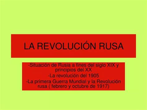 PPT LA REVOLUCIÓN RUSA PowerPoint Presentation free download ID