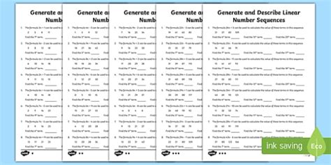 Finding The Nth Term Worksheet Pack Teacher Made Twinkl