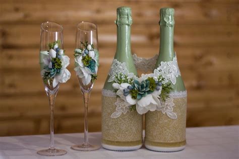 Свадебные бутылки и бокалы, наборы