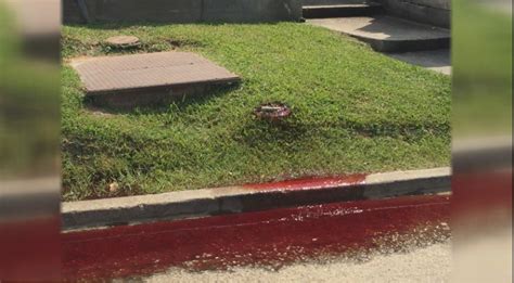 Pictures Blood Pours Out Of Funeral Home Lawn And Flows Down The Street