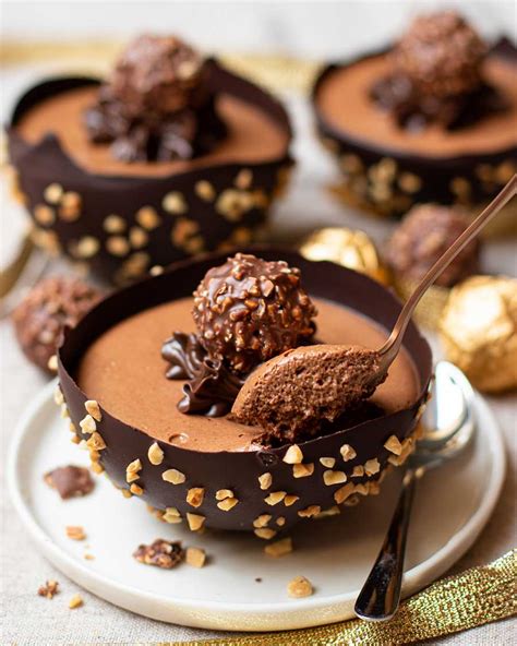 Mousse Estilo Ferrero De Chocolate Y Avellanas De Petit Fit Gourmet