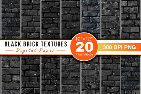 Black Brick Textures Digital Paper Graphic By Allisonsuns · Creative