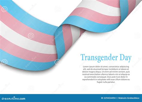 Waving Ribbon Or Banner With Transgender Pride Flag Stock Vector Illustration Of Intersex