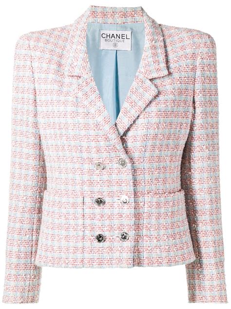 Chanel Pre Owned Tweed Boucle Jacket Farfetch Tweed Boucle Jacket