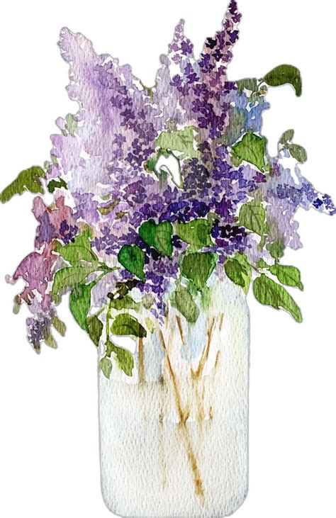 How To Paint Lilacs With Watercolor And A Free Printable Flower Art