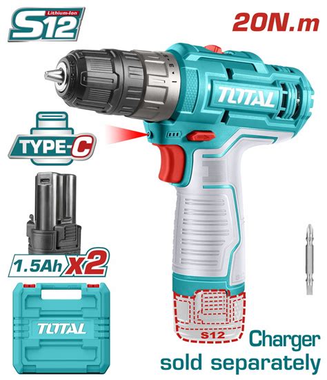 Total Lithium Ion Cordless Drill V Ah Nm Type C Tdli