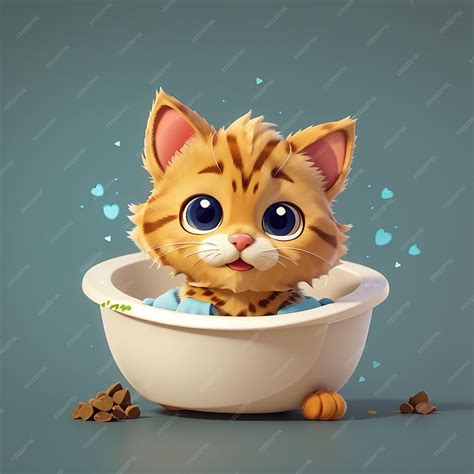 Premium Photo Cute Cat Poop Cartoon Vector Icon Illustration Animal