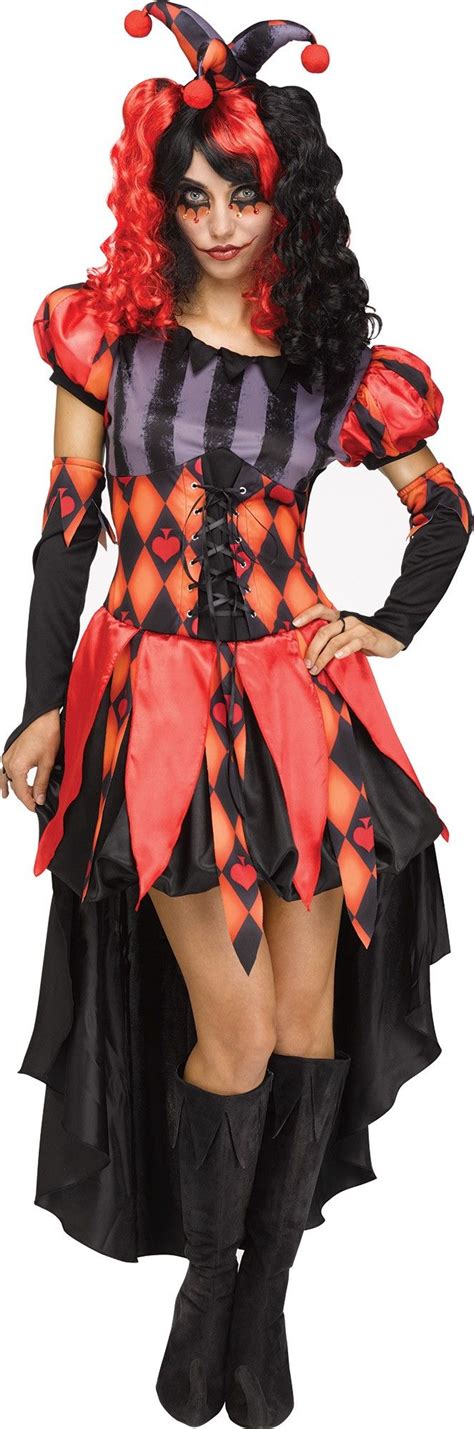 Jester Women Costume Joker Halloween Black Halloween Dress Popular Outfits