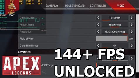 APEX SETTINGS TIP How To Uncap Frame Rate V Sync Off And 144 Frames