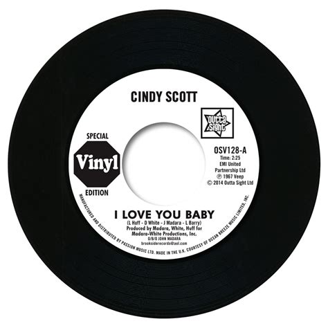 Cindy Scott I Love You Baby In Your Spare Time 45 Outta Sight 7