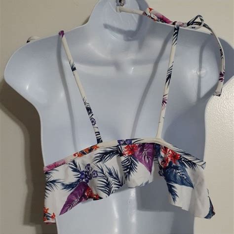 Swimsuits For All Swim Swimsuits For All Floral Tiefront Ruffle Triangle Bikini Top Nwt