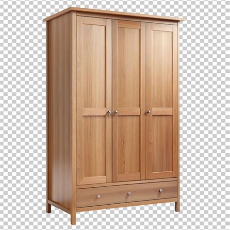 Wooden Wardrobe Isolated On Transparent Background Premium Ai