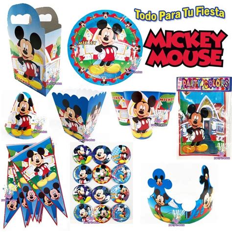 Fiesta Mickey Mouse Platos Vasos Cajas Dulceras Bolo En