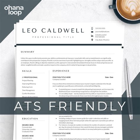 Minimal Resume Template 1 2 Page Resume Ohanaloop