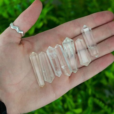 Clear Quartz Crystal Point Wand Double Terminated Natural Rock Etsy