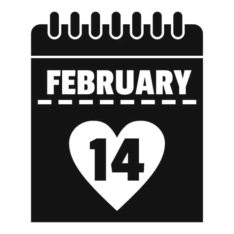 Premium Vector Valentines Day Calendar Icon Simple Illustration Of