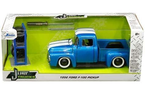 Jada 124 1956 Ford F 100 Pickup Just Trucks With Rack And Wheels M And J Toys Inc Die Cast