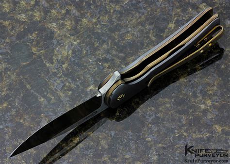 Les Voorhies Custom Knife Model Zirconium And Brass Linerlock