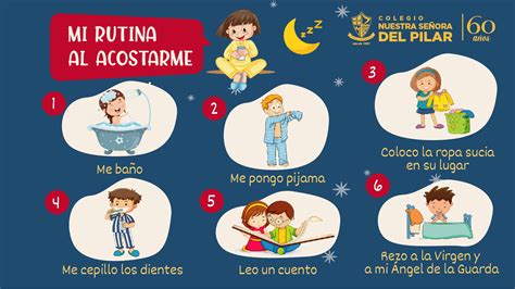 Poster de rutinas diarias para niños en casa Colegio Nuestra Señora