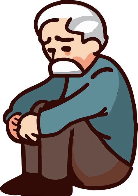 Old Person Is Lonely Png Graphic Clipart Design 23258255 Png