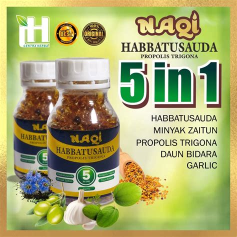 Jual Habbatussauda Extra Propolis Trigona 5 In 1 NAQI Isi 200 Kapsul