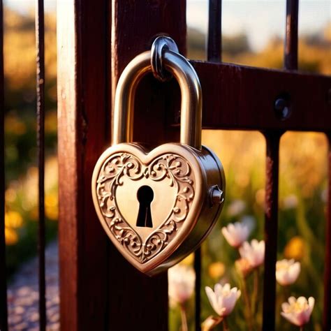 Cerradura en forma de corazón que simboliza el desbloqueo del amor y el