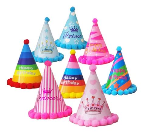 Pza De Gorritos Con Pompones Para Fiesta Feliz Cumplea Os Mercadolibre