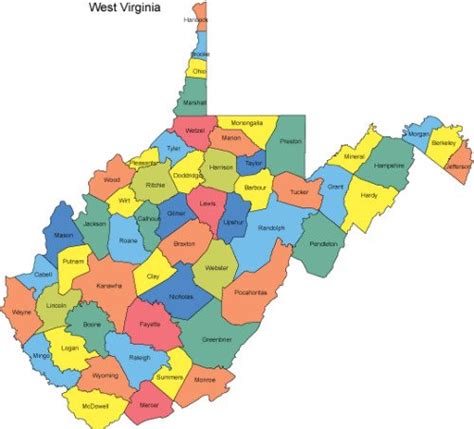 West Virginia Map with Counties