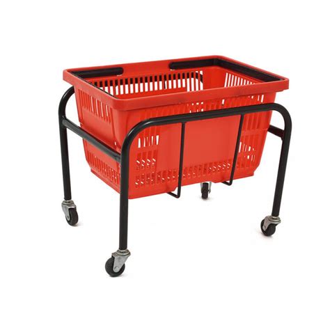 Supermarket Shopping Basket And Mobile Stand Red