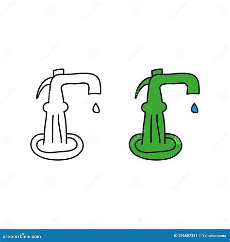 Water pump 2 stock vector. Illustration of outline, vector - 296857381