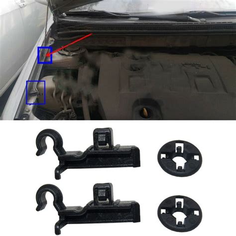 Pcs Black Car Hood Prop Rod Clips Grommet Plastic Bonnet Stay Holder