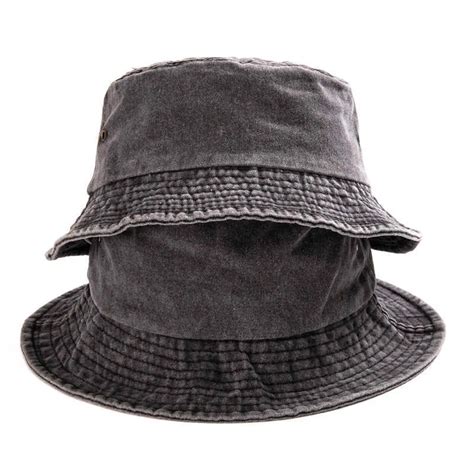 Summer Washed Denim Fisherman Hat Wide Brim Washed Bucket Hat For