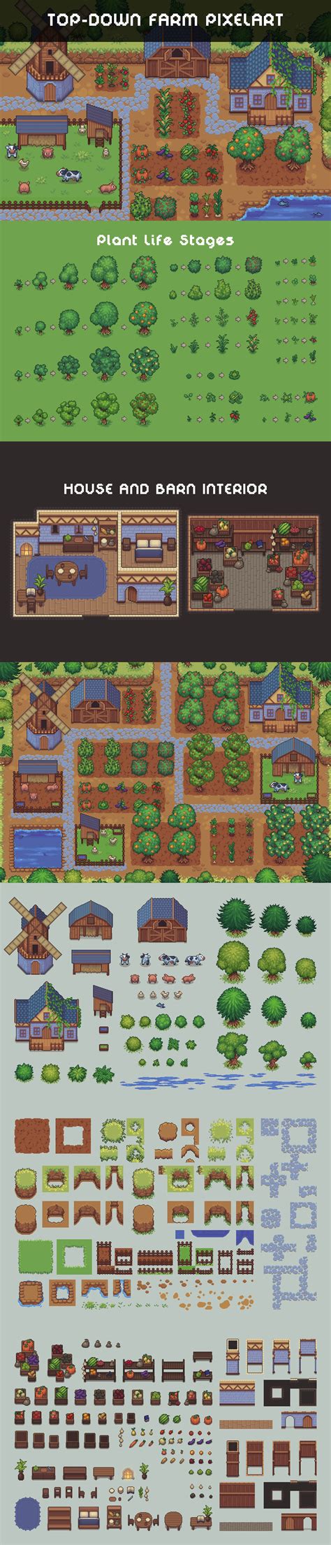 top  farm  animals pixel art asset pack craftpixnet