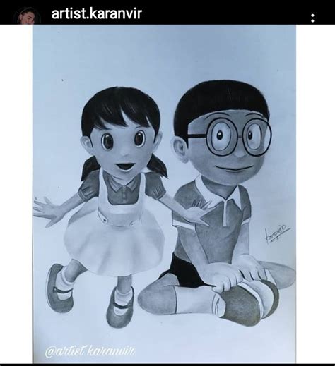 Nobita And Shizuka Sketch