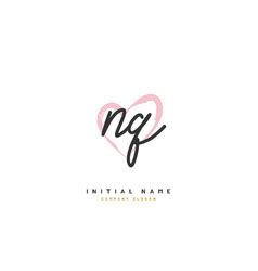 N Q Nq Beauty Initial Logo Handwriting Logo Vector Image