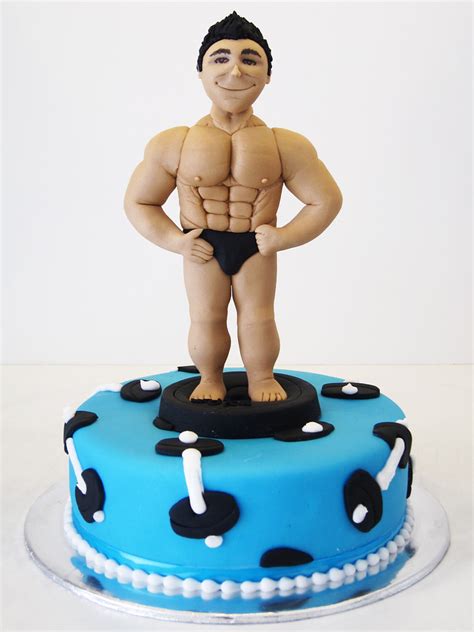 Bodybuilder Body Building Themed Cake With Muscle Man Topp Artisan