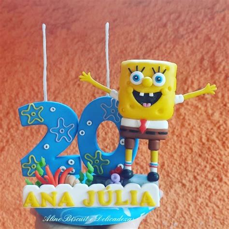 Topo De Bolo Bob Esponja Biscuits