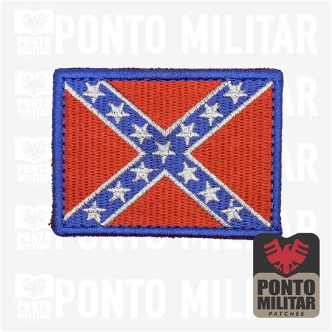 Bandeira Dos Confederados Eua Patch Bordado X Ponto Militar