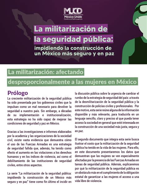 La Militarización De La Seguridad Pública México Unido Contra La