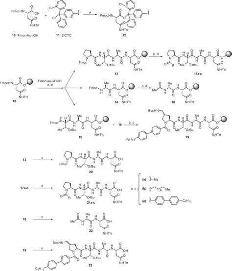 Scheme 1 Solid Phase Synthesis Of Peptides 20 21a C 22 23 Reagents