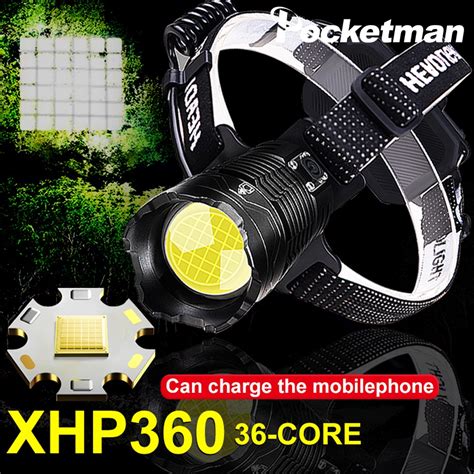 Xhp Powerful Led Headlamp Usb Rechargeable Fishing Head Lamp