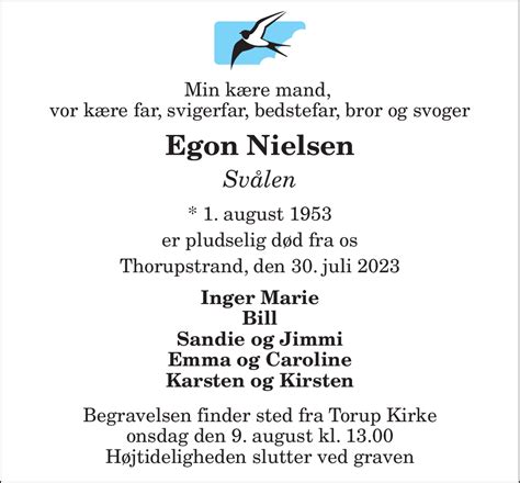 Dødsannonce for Egon Nielsen Nordjyske dk