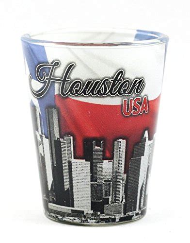 Houston Texas Flag And Skyline Collage Shot Glass Ctm World By Shotglass